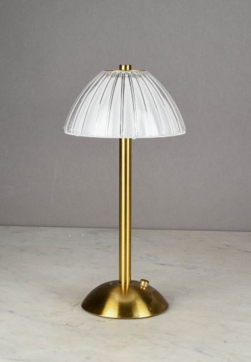 Brass Modern Battery Operated/LED Cafe Table Lamp