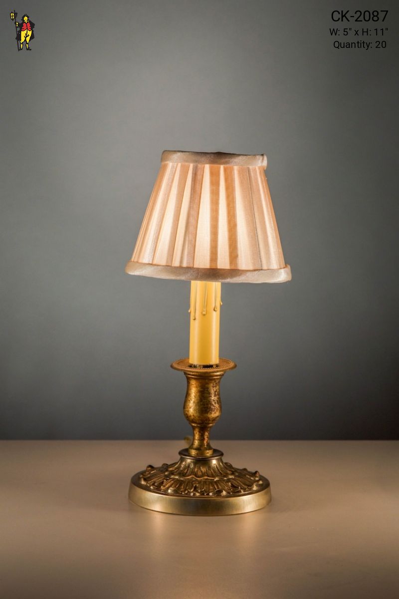 Antique Brass Candle Based Plug In Cafe Table Lamp