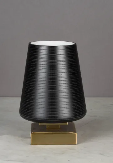 Modern Brass & Glass Plug In Cafe Table Lamp - Edison