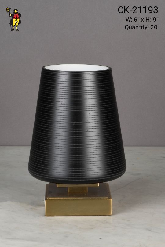 Modern Brass & Glass Plug In Cafe Table Lamp - Edison