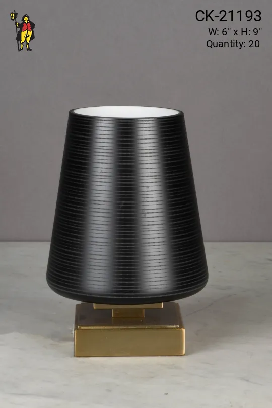Modern Brass & Glass Plug In Cafe Table Lamp - Edison