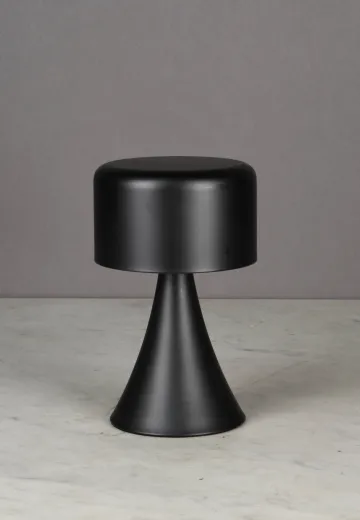 Black Battery Operated/LED Modern Cafe Table Lamp