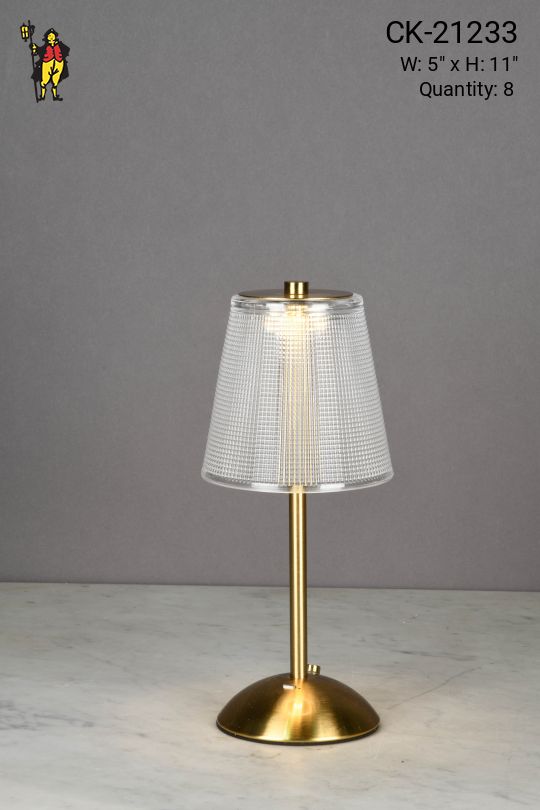 Modern Brass Battery Operated/LED Cafe Table Lamp (Similar to 21241, 21241)
