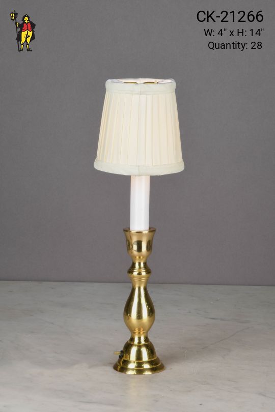 Polished Brass Traditional Plug In Cafe Table Lamp - Candelabra