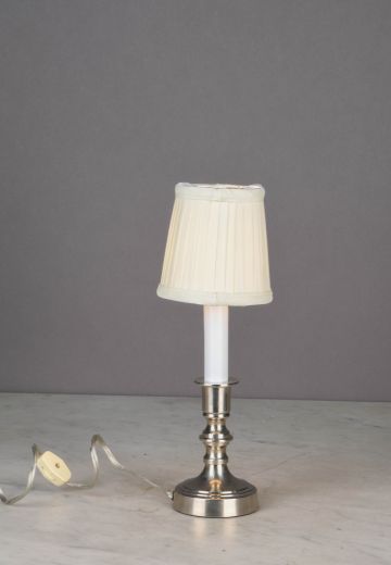 Traditional Nickel Plug In Cafe Table Lamp
