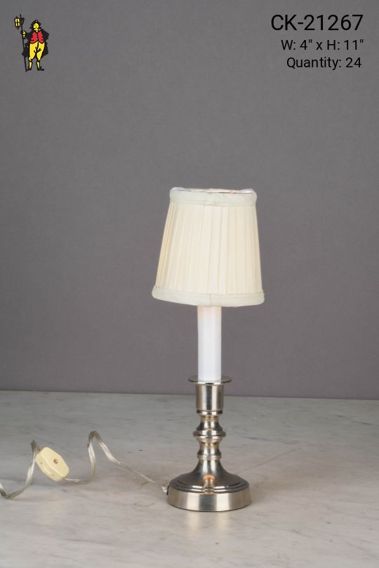 Traditional Nickel Plug In Cafe Table Lamp