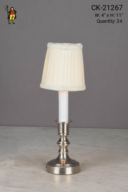 Traditional Nickel Plug In Cafe Table Lamp - Candelabra