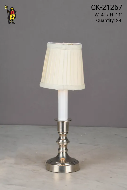 Traditional Nickel Plug In Cafe Table Lamp - Candelabra