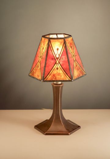 Cafe Table Lamp w/Etched Mica Shade
