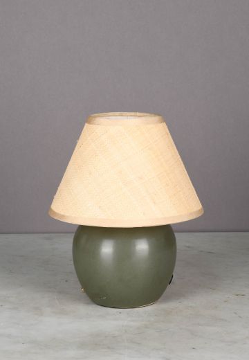 Small Green Battery Operated/LED Cafe Table Lamp