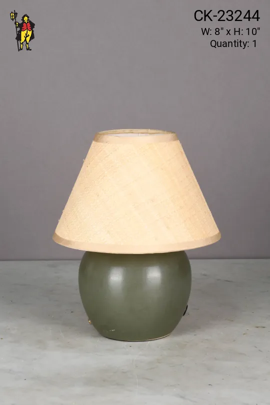 Small Green Battery Operated/LED Cafe Table Lamp