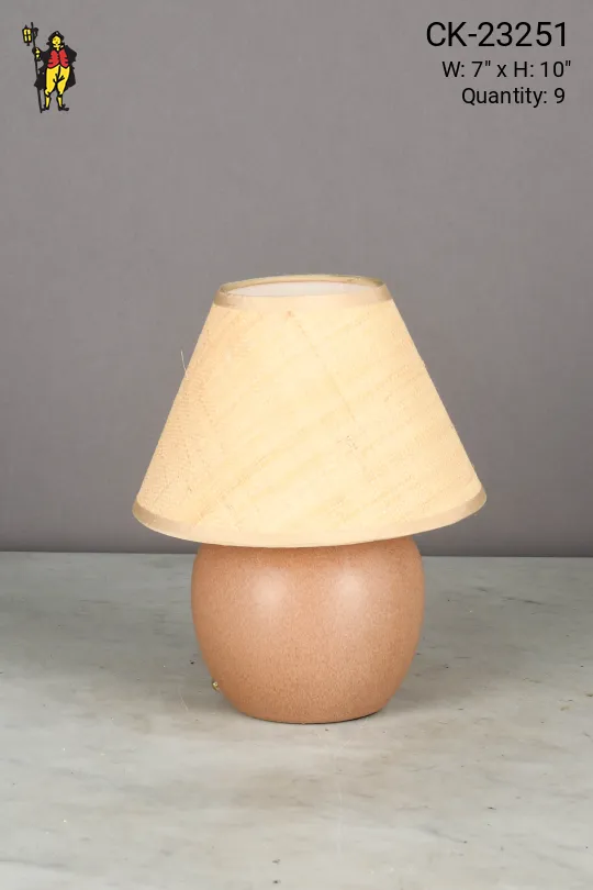 Burlap Shaded Battery Operated/LED Cafe Table Lamp