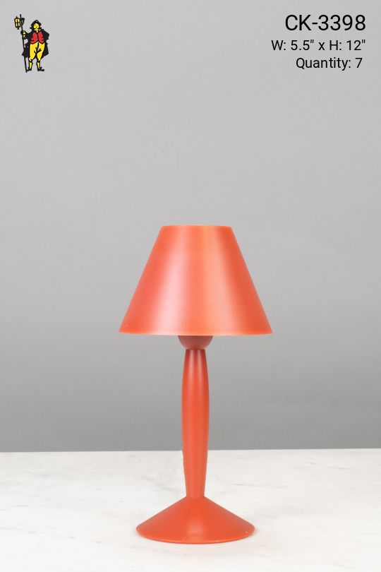 Red Plastic Plug In Cafe Table Lamp