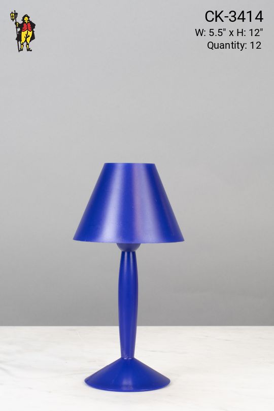 Blue Plastic Plug In Cafe Table Lamp