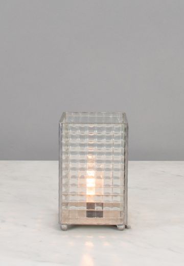 Glass Box Plug In Cafe Table Lamp
