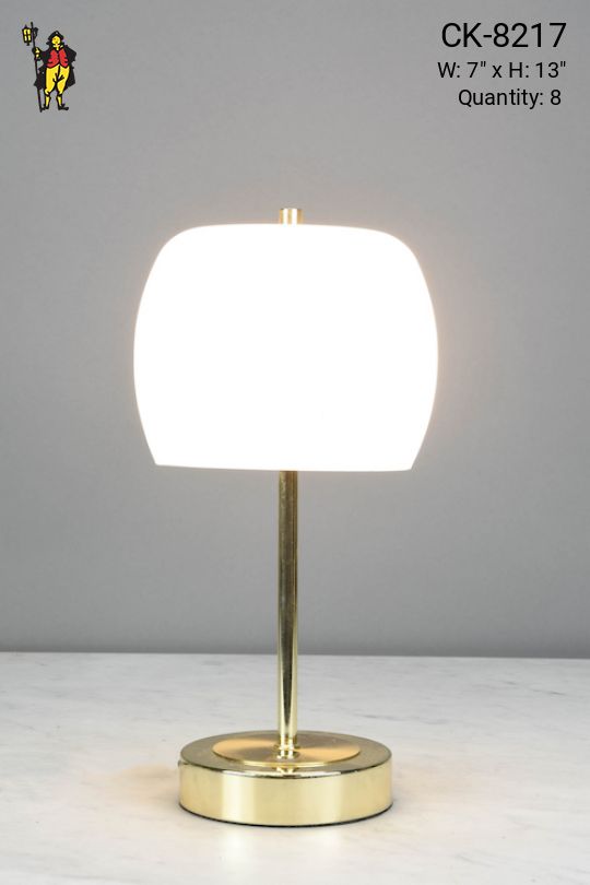 Dimmable Polished Brass LED Plug In Contemporary Cafe Table Lamp
