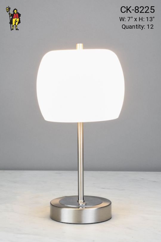 Dimmable Chrome Contemporary LED Plug In Cafe Table Lamp