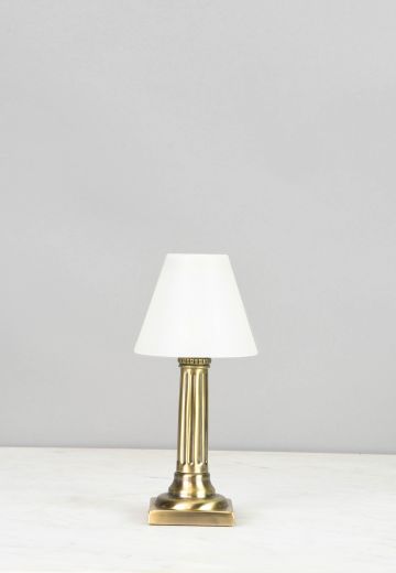 Brass Column Cafe Table Lamp (Wireless/Rechargable)