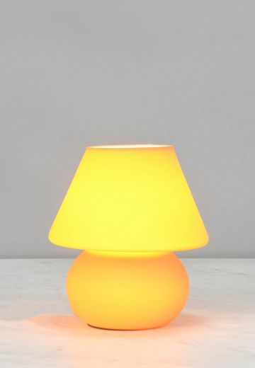 Amber Glass Plug In Cafe Table Lamp