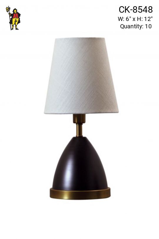Black & Brass Plug In Cafe Table Lamp