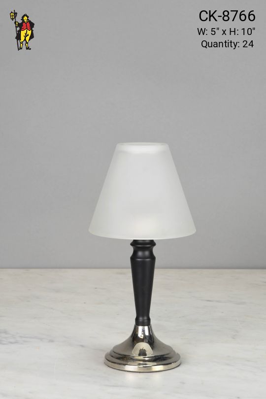 Black & Silver Cafe Table Lamp (Wireless/Rechargeable)