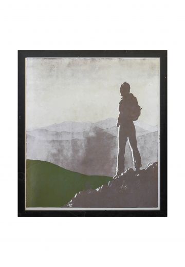 Framed Lithograph Illustration of Mountainous Landscape