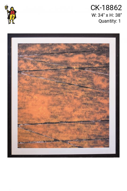 Framed Cleared Mid Century Modern Abstract Print - 1
