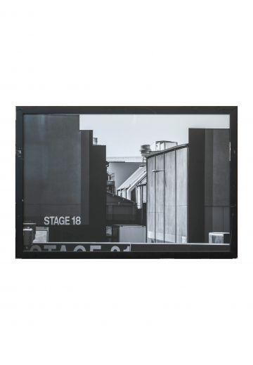 Framed Black & White Back Lot Photograph
