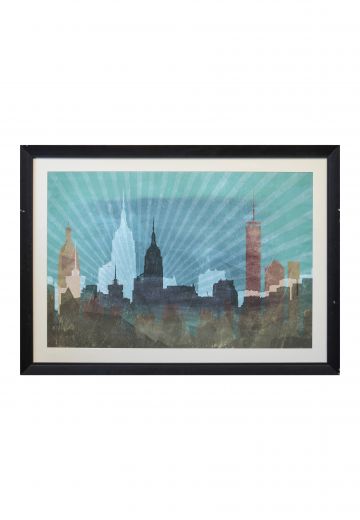 Framed Skyline Graphic Illustration