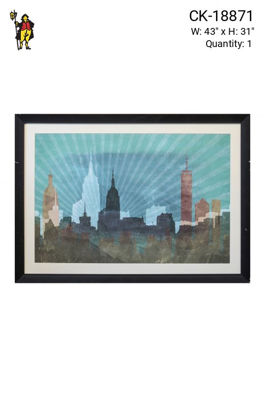 Framed Cleared Skyline Graphic Illustration