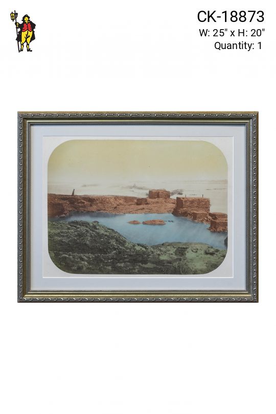 Framed Hand Colored Lanscape Print