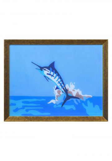 Wooden Framed Cleared Swordfish Painting