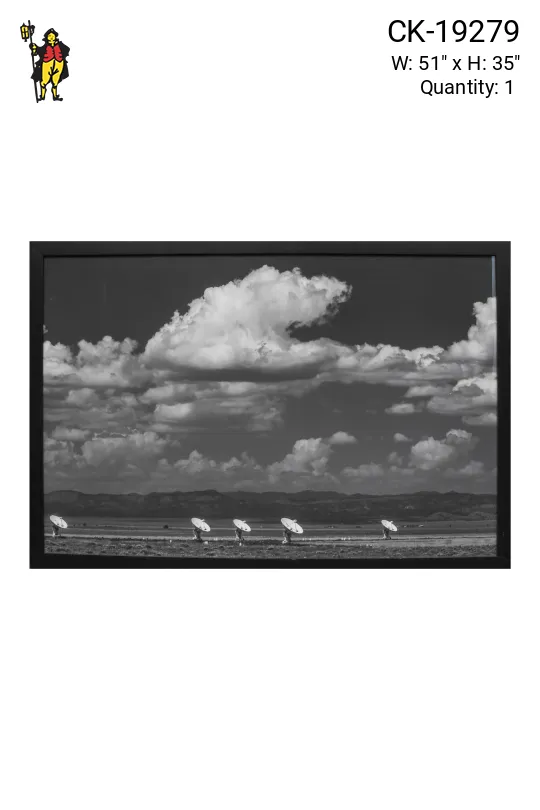 Framed Cleared Black & White Satellite Photograph