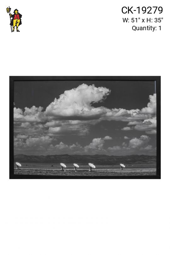 Framed Black & White Satellite Photograph