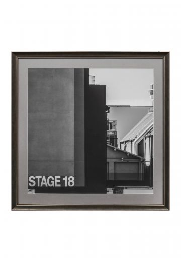 Framed Cleared Black & White Back Lot Photograph