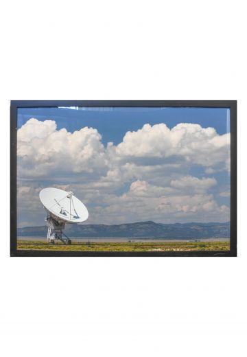 Framed Satellite & Mountains Landscape Photograph