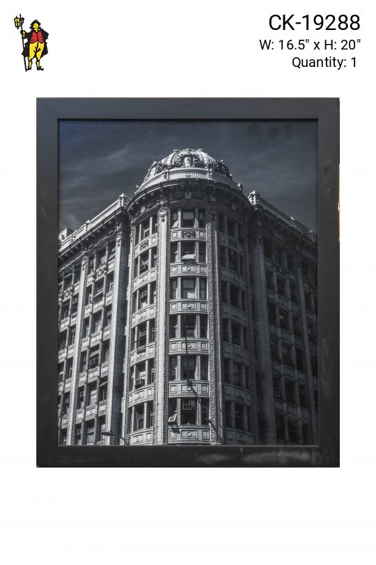 Framed Cleared Black & White Rounded Building Photograph