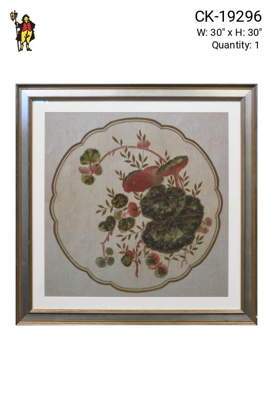Framed Cleared Victorian Floral Illustration