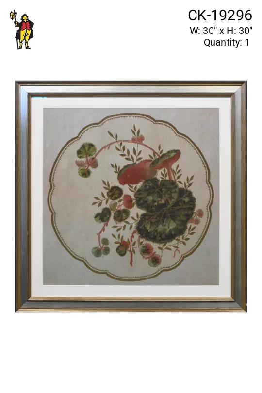 Framed Cleared Victorian Floral Illustration