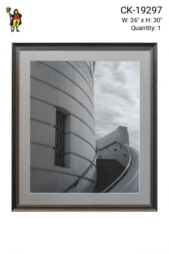Framed Cleared Black & White Rounded Architecture Photograph
