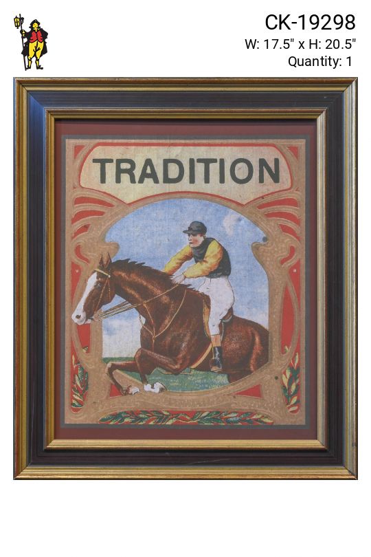 Framed Cleared Engraved Racehorse Illustration