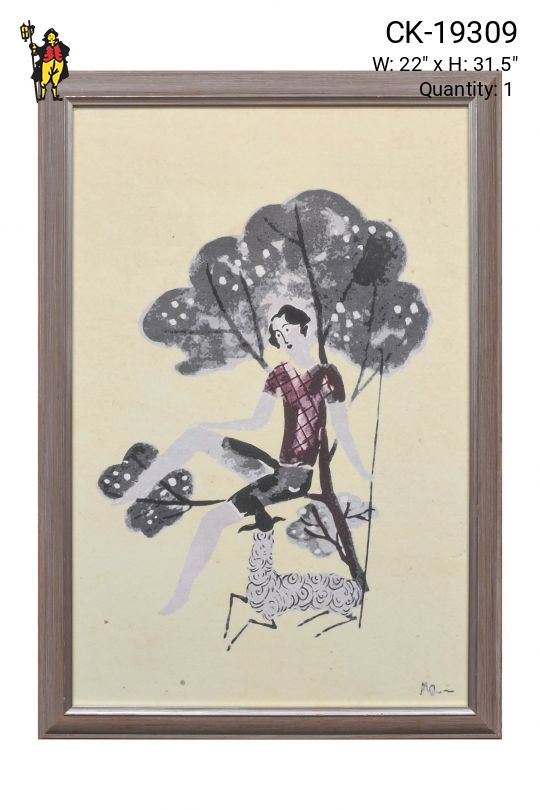 Framed Cleared Mid Century Modern Illustration