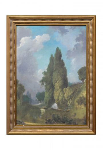 Framed Baroque Landscape Painting