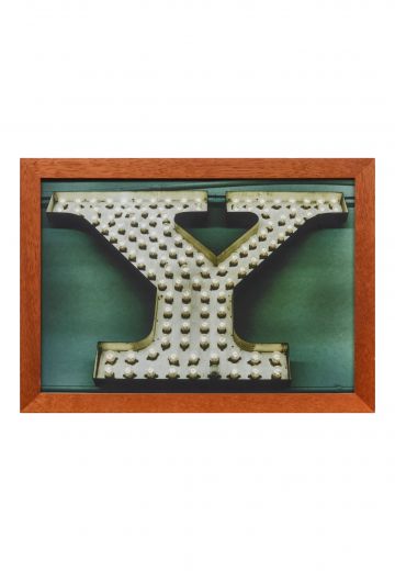Wooden Framed Pop Art "Y" Photograph
