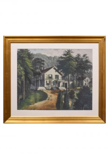 Gold Framed Cleared Folk Style Painting