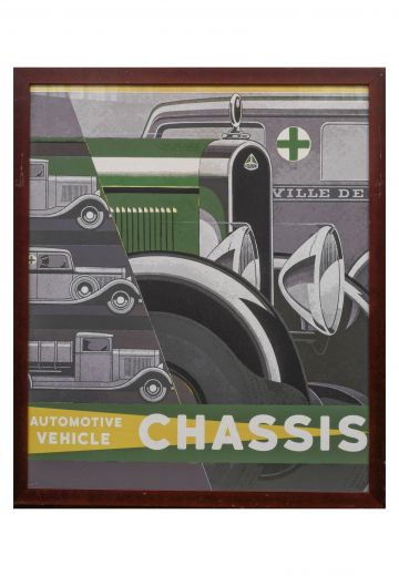 Framed Cleared Vehicle Lithograph