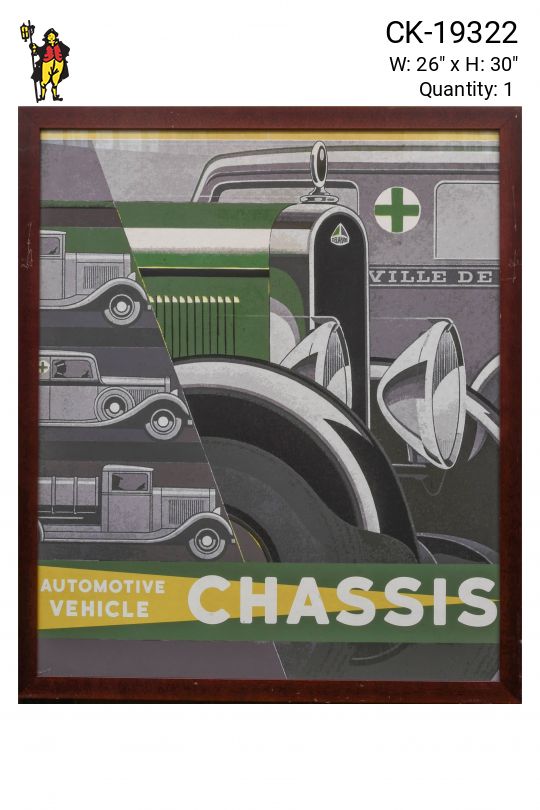 Framed Cleared Vehicle Lithograph