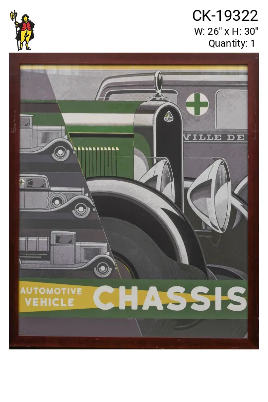 Framed Cleared Vehicle Lithograph