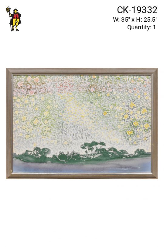 Framed Impressionist Landscape Watercolor