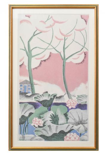 Framed Cleared Pastel Lithograph